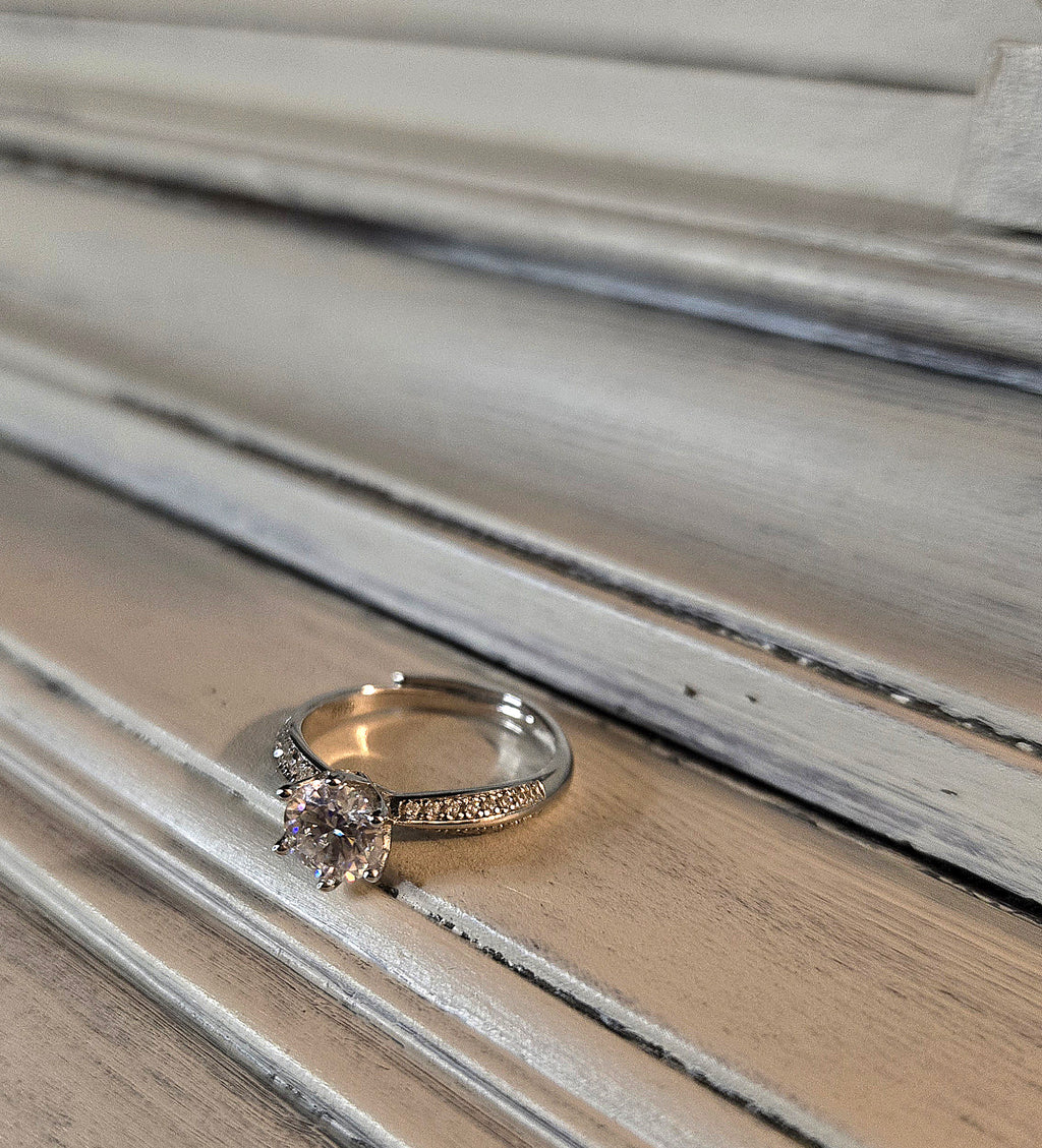 Bague DESTINÉE II Argent&Moissanite (T.réglable ≤61)