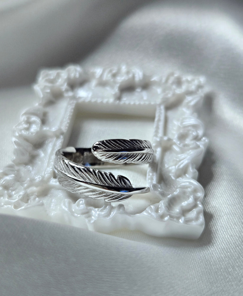 Bague PLUME (T.réglable 53+)Argent 925