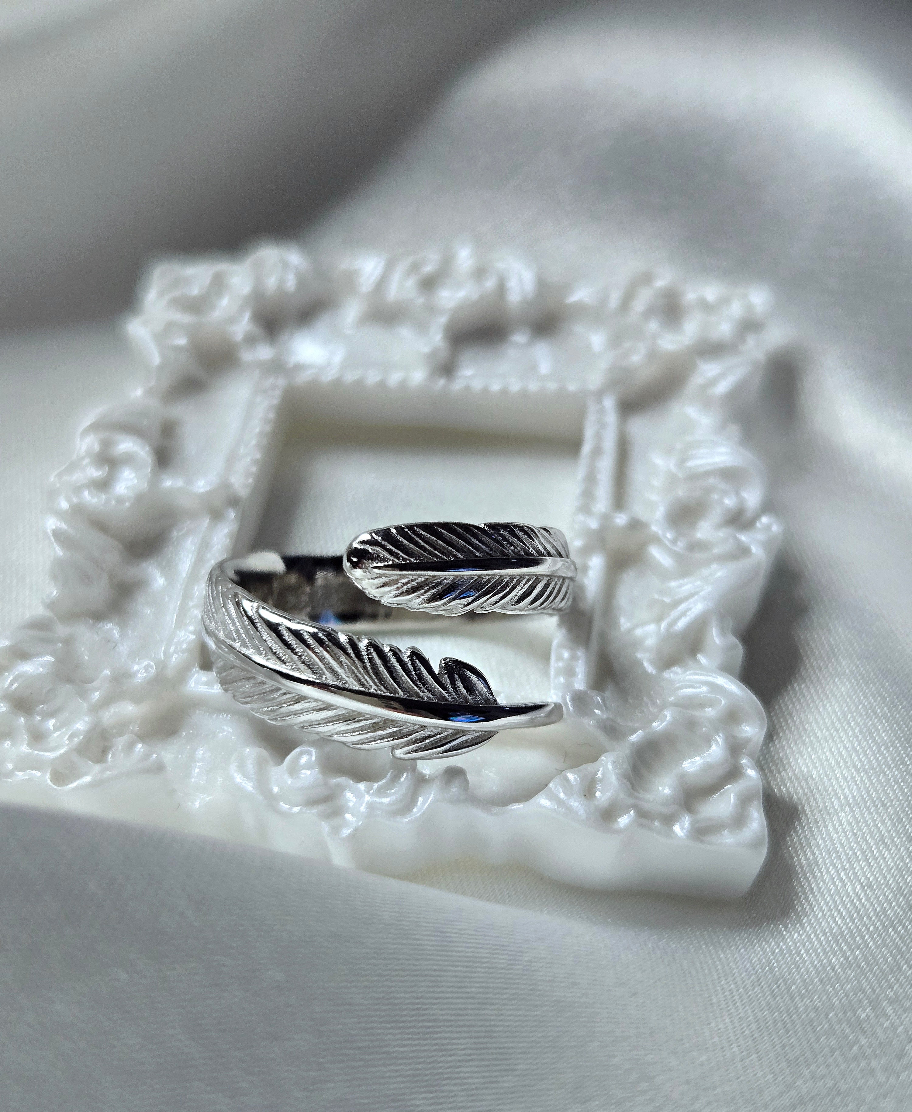 Bague PLUME (T.réglable 53+)Argent 925