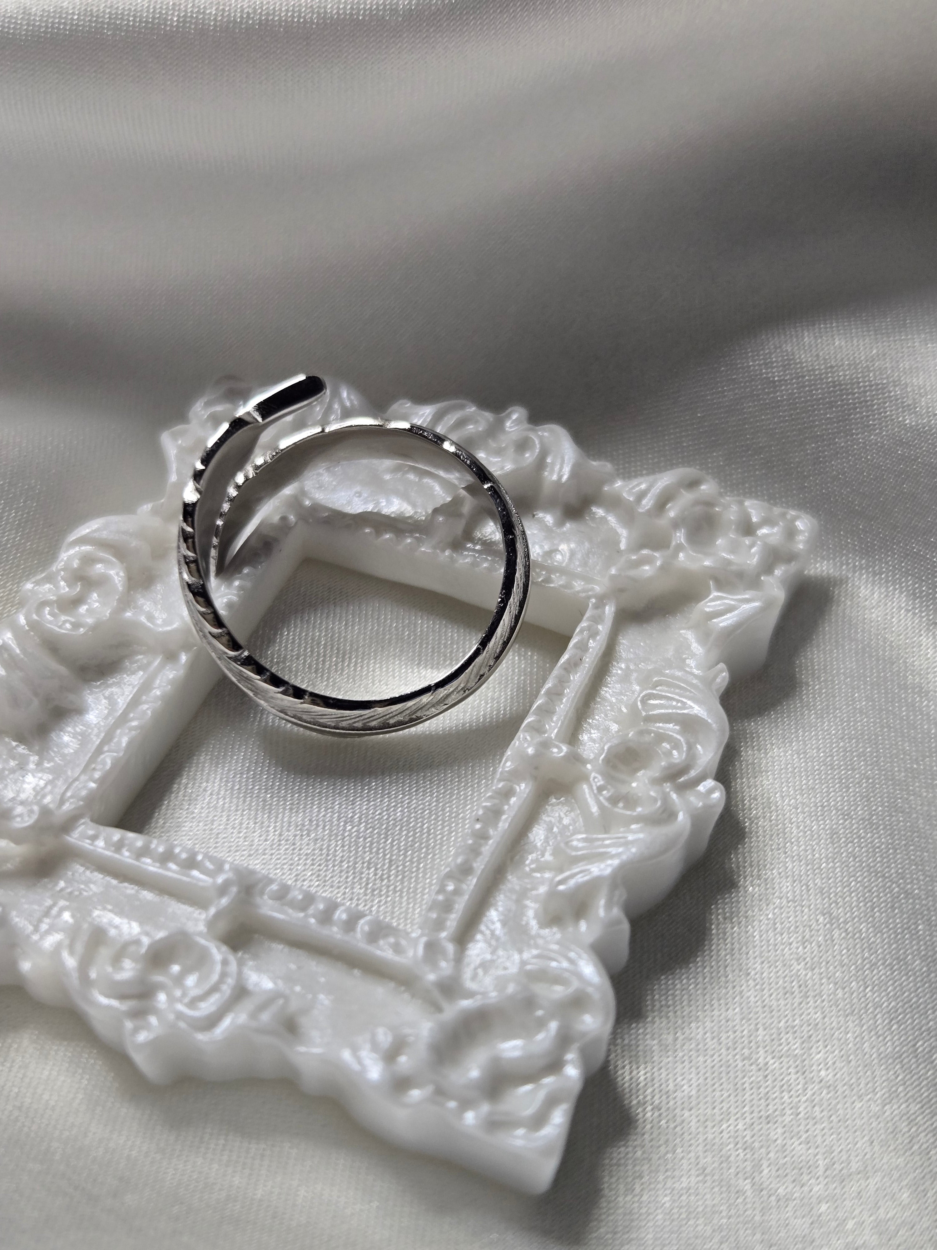 Bague PLUME (T.réglable 53+)Argent 925