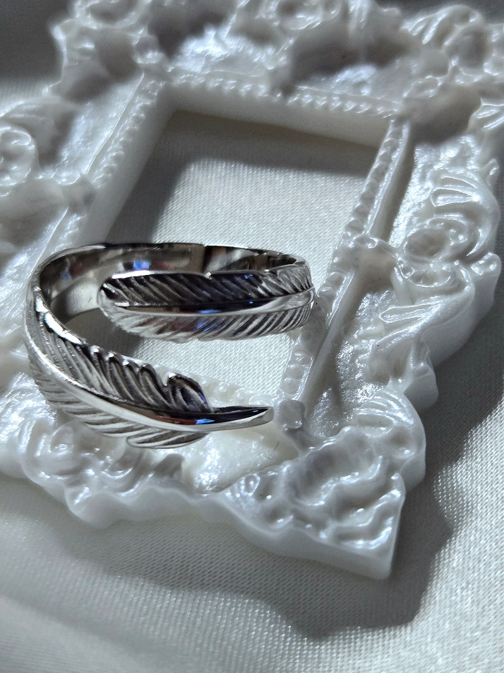 Bague PLUME (T.réglable 53+)Argent 925