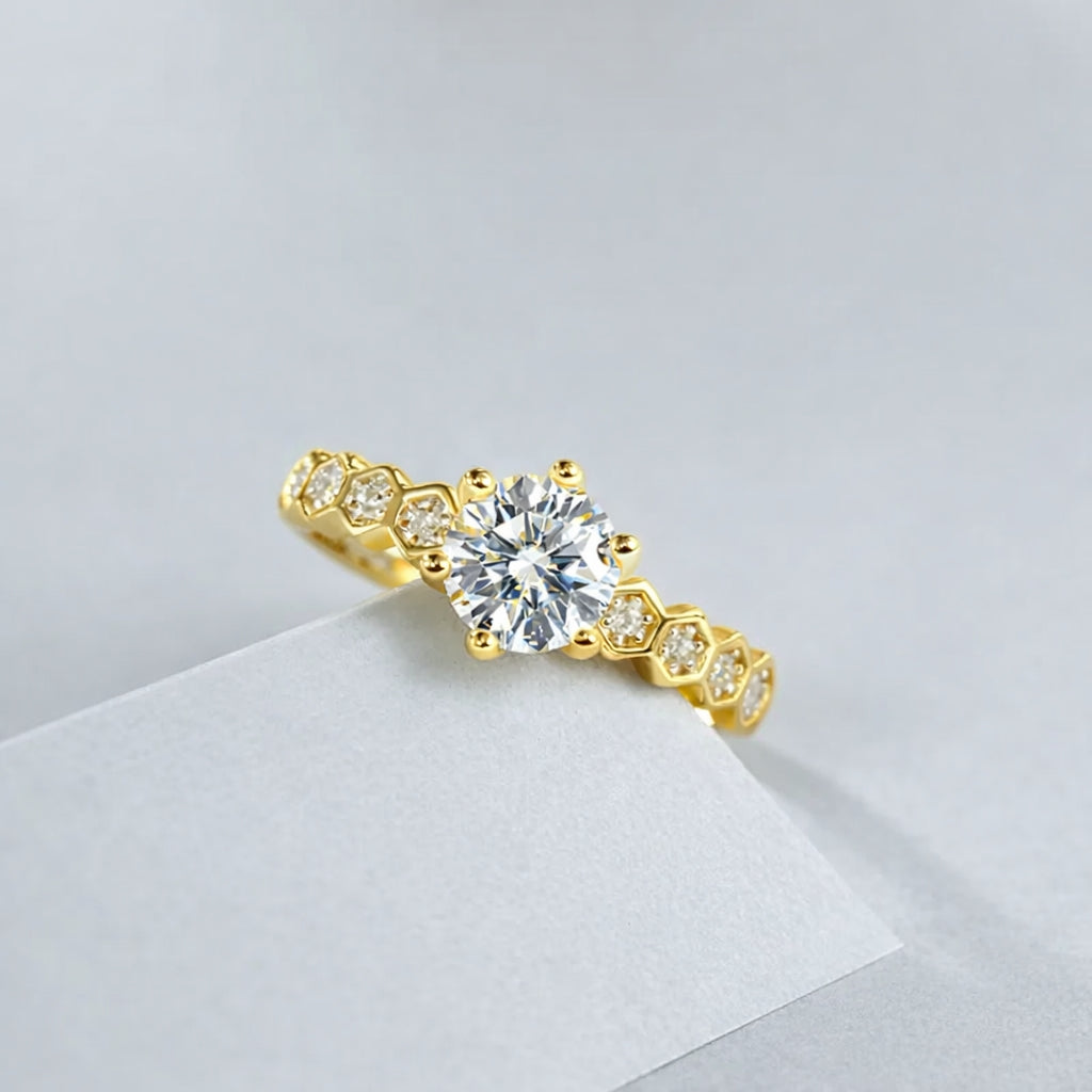 Solitaire Abeilla Doré (ajustable <57)